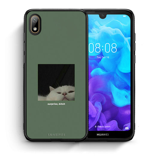 Θήκη Huawei Y5 2019 Bitch Surprise από τη Smartfits με σχέδιο στο πίσω μέρος και μαύρο περίβλημα | Huawei Y5 2019 Bitch Surprise case with colorful back and black bezels