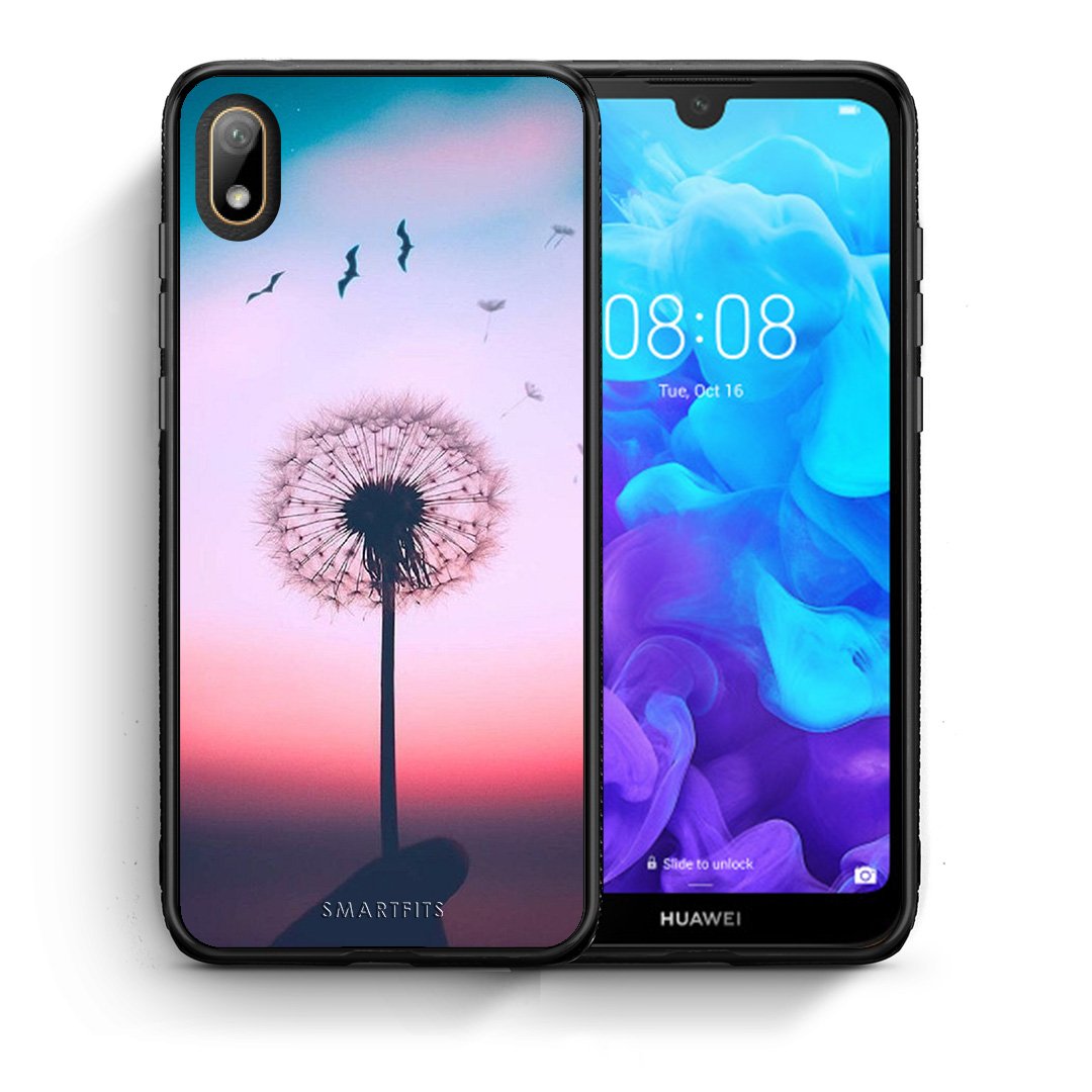 Θήκη Huawei Y5 2019 Wish Boho από τη Smartfits με σχέδιο στο πίσω μέρος και μαύρο περίβλημα | Huawei Y5 2019 Wish Boho case with colorful back and black bezels