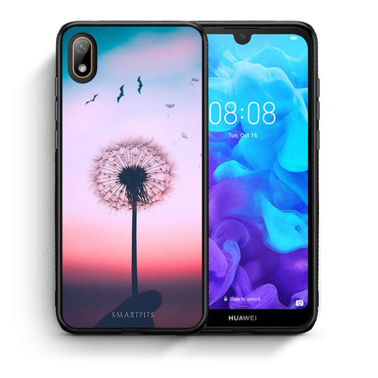 Θήκη Huawei Y5 2019 Wish Boho από τη Smartfits με σχέδιο στο πίσω μέρος και μαύρο περίβλημα | Huawei Y5 2019 Wish Boho case with colorful back and black bezels