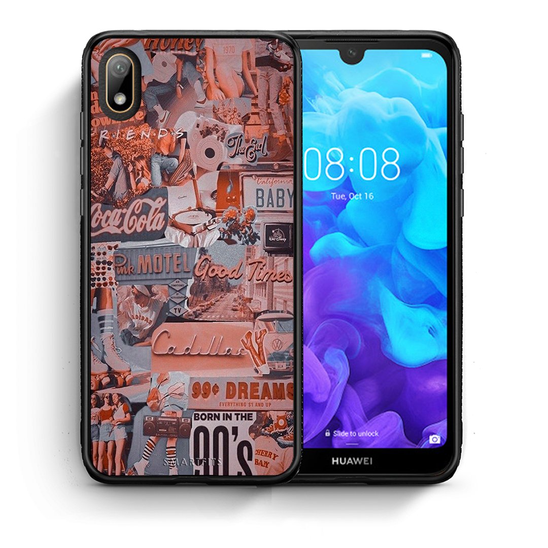 Θήκη Huawei Y5 2019 Born In 90s από τη Smartfits με σχέδιο στο πίσω μέρος και μαύρο περίβλημα | Huawei Y5 2019 Born In 90s case with colorful back and black bezels
