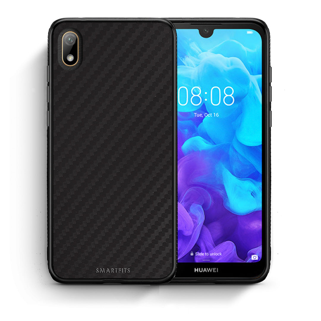 Θήκη Huawei Y5 2019 Carbon Black από τη Smartfits με σχέδιο στο πίσω μέρος και μαύρο περίβλημα | Huawei Y5 2019 Carbon Black case with colorful back and black bezels