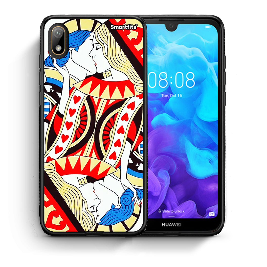 Θήκη Huawei Y5 2019 Card Love από τη Smartfits με σχέδιο στο πίσω μέρος και μαύρο περίβλημα | Huawei Y5 2019 Card Love case with colorful back and black bezels