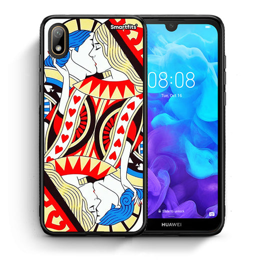 Θήκη Huawei Y5 2019 Card Love από τη Smartfits με σχέδιο στο πίσω μέρος και μαύρο περίβλημα | Huawei Y5 2019 Card Love case with colorful back and black bezels