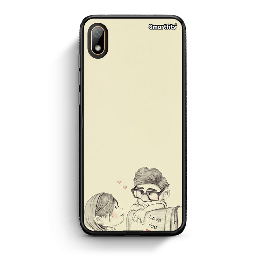 Huawei Y5 2019 Carl And Ellie θήκη από τη Smartfits με σχέδιο στο πίσω μέρος και μαύρο περίβλημα | Smartphone case with colorful back and black bezels by Smartfits