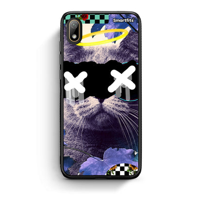 Huawei Y5 2019 Cat Collage θήκη από τη Smartfits με σχέδιο στο πίσω μέρος και μαύρο περίβλημα | Smartphone case with colorful back and black bezels by Smartfits