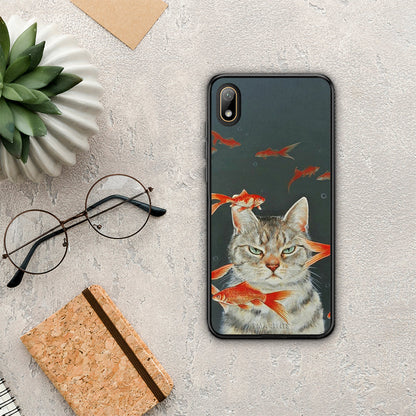 Cat Goldfish - Huawei Y5 2019 θήκη