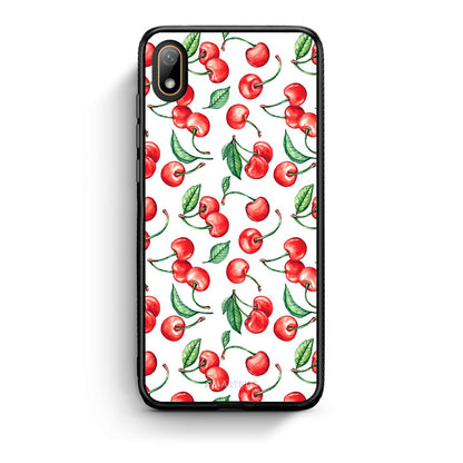 Huawei Y5 2019 Cherry Summer θήκη από τη Smartfits με σχέδιο στο πίσω μέρος και μαύρο περίβλημα | Smartphone case with colorful back and black bezels by Smartfits