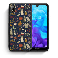 Thumbnail for Θήκη Huawei Y5 2019 Christmas Elements από τη Smartfits με σχέδιο στο πίσω μέρος και μαύρο περίβλημα | Huawei Y5 2019 Christmas Elements case with colorful back and black bezels