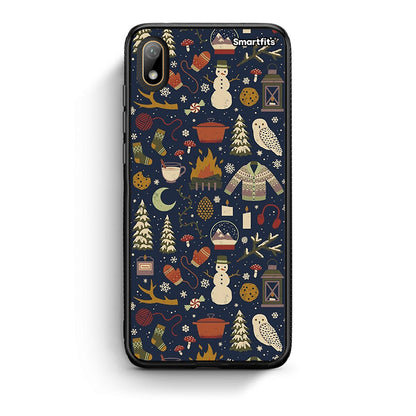 Huawei Y5 2019 Christmas Elements θήκη από τη Smartfits με σχέδιο στο πίσω μέρος και μαύρο περίβλημα | Smartphone case with colorful back and black bezels by Smartfits