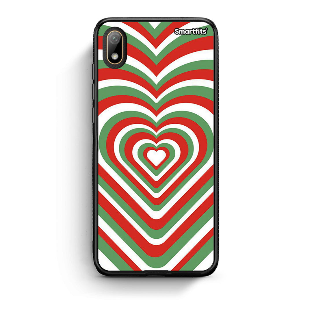 Huawei Y5 2019 Christmas Hearts θήκη από τη Smartfits με σχέδιο στο πίσω μέρος και μαύρο περίβλημα | Smartphone case with colorful back and black bezels by Smartfits