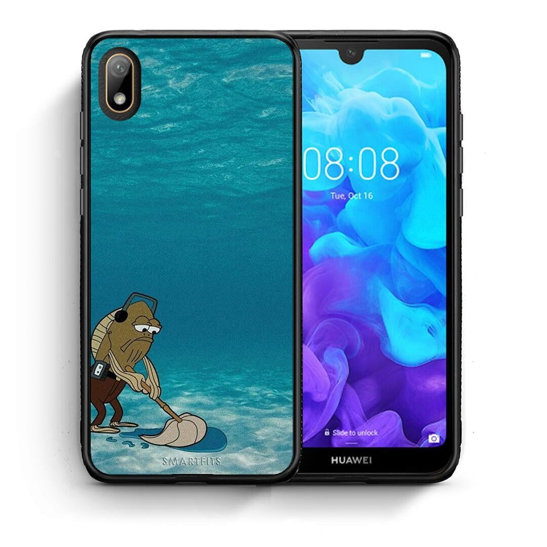 Θήκη Huawei Y5 2019 Clean The Ocean από τη Smartfits με σχέδιο στο πίσω μέρος και μαύρο περίβλημα | Huawei Y5 2019 Clean The Ocean case with colorful back and black bezels