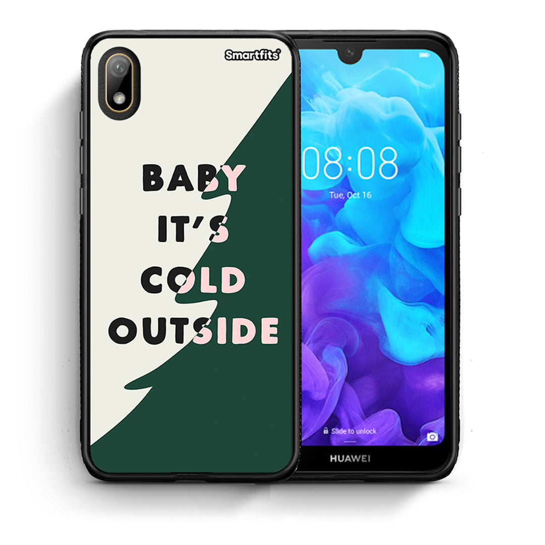 Θήκη Huawei Y5 2019 Cold Outside από τη Smartfits με σχέδιο στο πίσω μέρος και μαύρο περίβλημα | Huawei Y5 2019 Cold Outside case with colorful back and black bezels