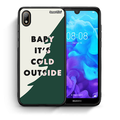 Θήκη Huawei Y5 2019 Cold Outside από τη Smartfits με σχέδιο στο πίσω μέρος και μαύρο περίβλημα | Huawei Y5 2019 Cold Outside case with colorful back and black bezels