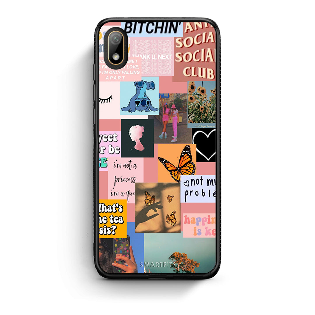 Huawei Y5 2019 Collage Bitchin Θήκη Αγίου Βαλεντίνου από τη Smartfits με σχέδιο στο πίσω μέρος και μαύρο περίβλημα | Smartphone case with colorful back and black bezels by Smartfits