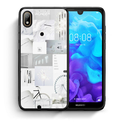 Θήκη Αγίου Βαλεντίνου Huawei Y5 2019 Collage Make Me Wonder από τη Smartfits με σχέδιο στο πίσω μέρος και μαύρο περίβλημα | Huawei Y5 2019 Collage Make Me Wonder case with colorful back and black bezels
