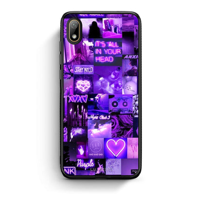 Huawei Y5 2019 Collage Stay Wild Θήκη Αγίου Βαλεντίνου από τη Smartfits με σχέδιο στο πίσω μέρος και μαύρο περίβλημα | Smartphone case with colorful back and black bezels by Smartfits