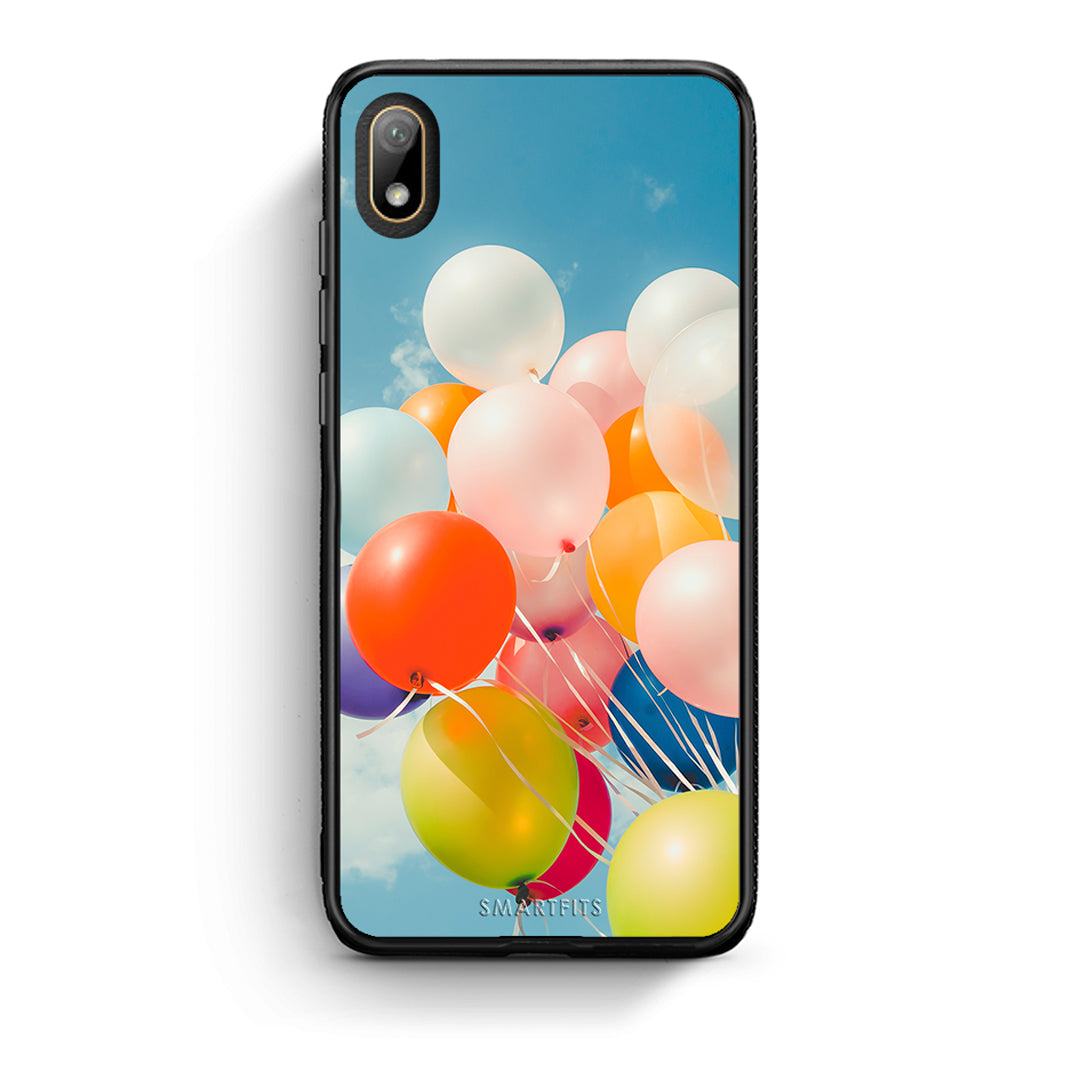 Huawei Y5 2019 Colorful Balloons θήκη από τη Smartfits με σχέδιο στο πίσω μέρος και μαύρο περίβλημα | Smartphone case with colorful back and black bezels by Smartfits
