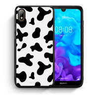 Thumbnail for Θήκη Huawei Y5 2019 Cow Print από τη Smartfits με σχέδιο στο πίσω μέρος και μαύρο περίβλημα | Huawei Y5 2019 Cow Print case with colorful back and black bezels