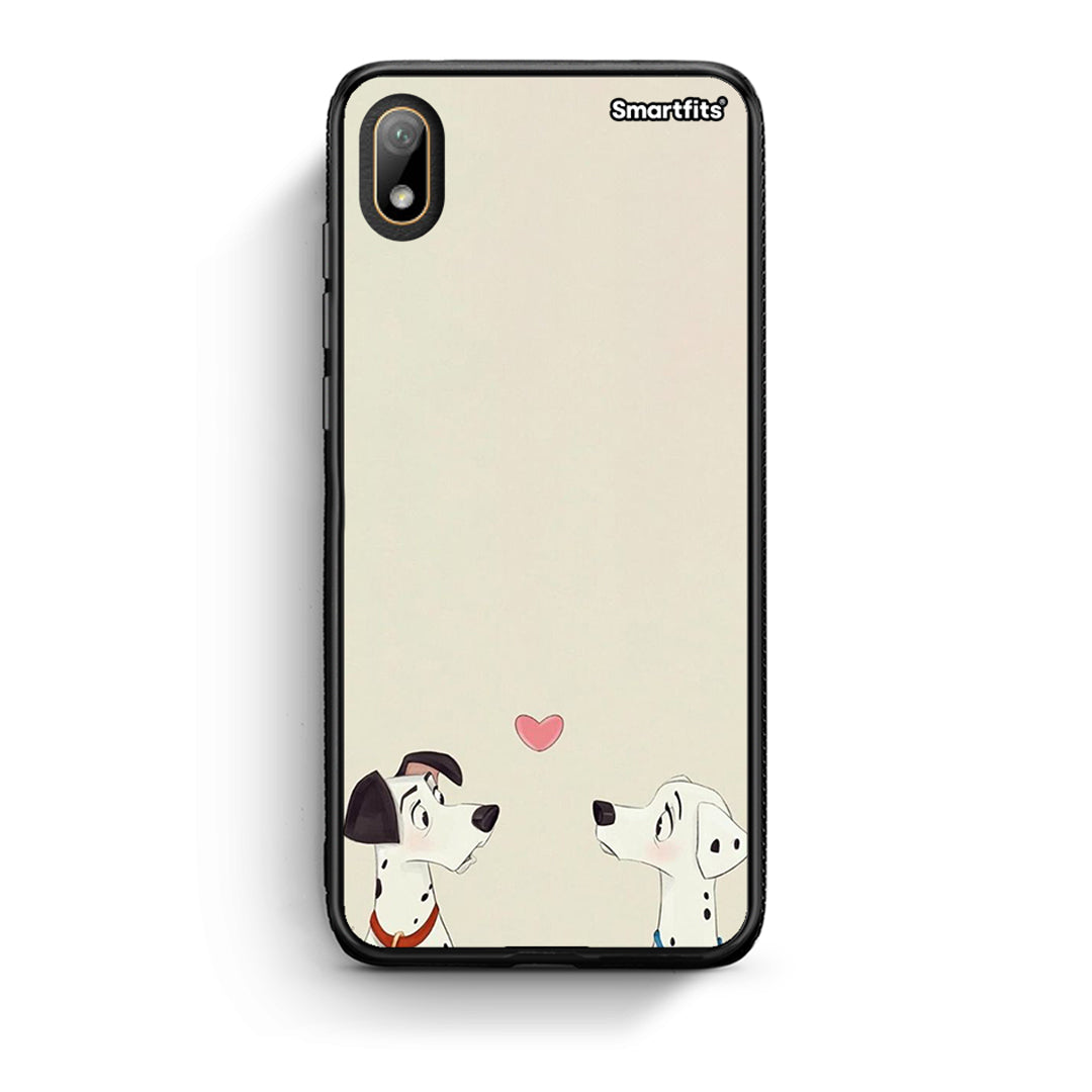 Huawei Y5 2019 Dalmatians Love θήκη από τη Smartfits με σχέδιο στο πίσω μέρος και μαύρο περίβλημα | Smartphone case with colorful back and black bezels by Smartfits
