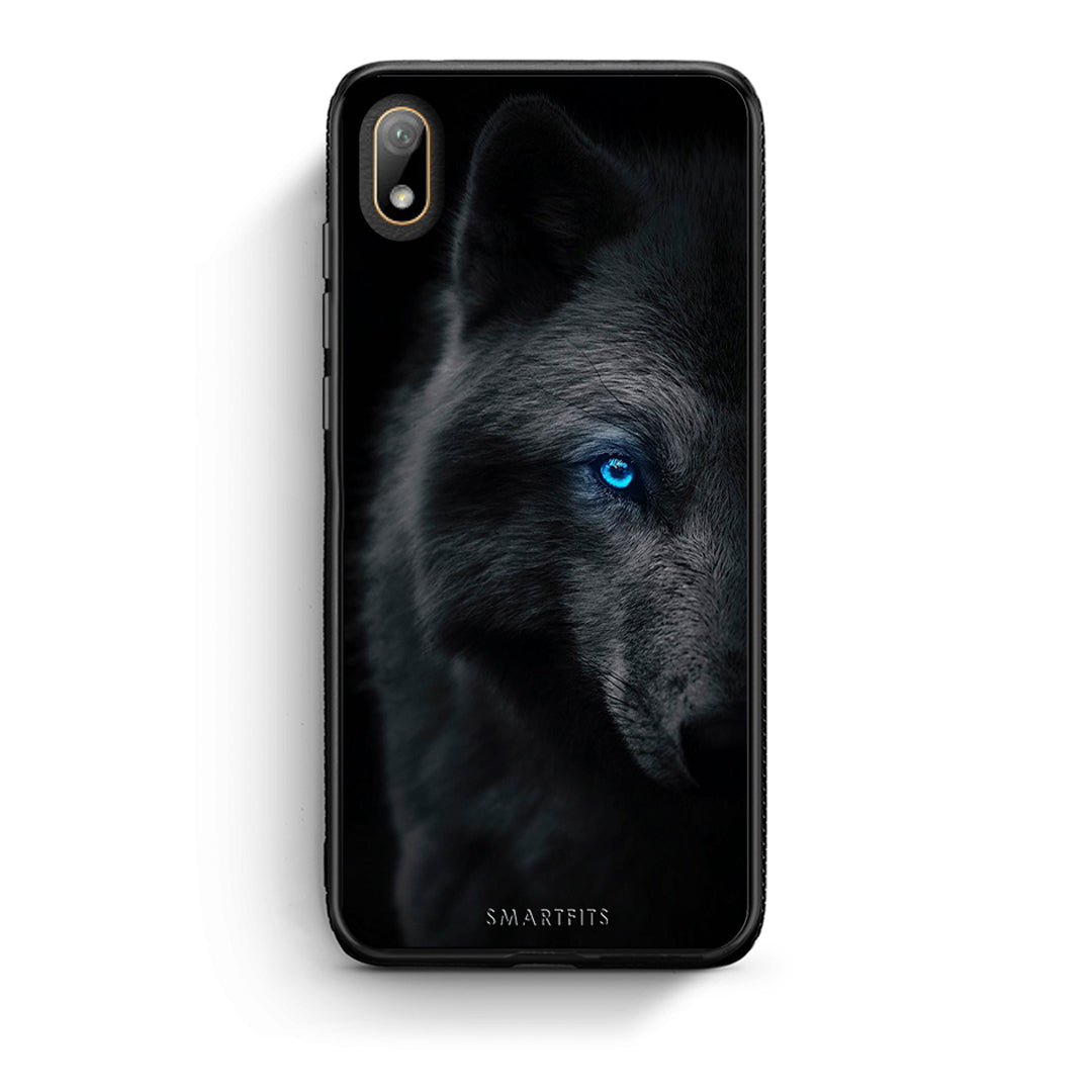 Huawei Y5 2019 Dark Wolf θήκη από τη Smartfits με σχέδιο στο πίσω μέρος και μαύρο περίβλημα | Smartphone case with colorful back and black bezels by Smartfits