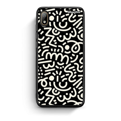 Huawei Y5 2019 Doodle Art Θήκη από τη Smartfits με σχέδιο στο πίσω μέρος και μαύρο περίβλημα | Smartphone case with colorful back and black bezels by Smartfits