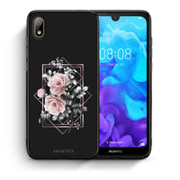 Thumbnail for Θήκη Huawei Y5 2019 Frame Flower από τη Smartfits με σχέδιο στο πίσω μέρος και μαύρο περίβλημα | Huawei Y5 2019 Frame Flower case with colorful back and black bezels