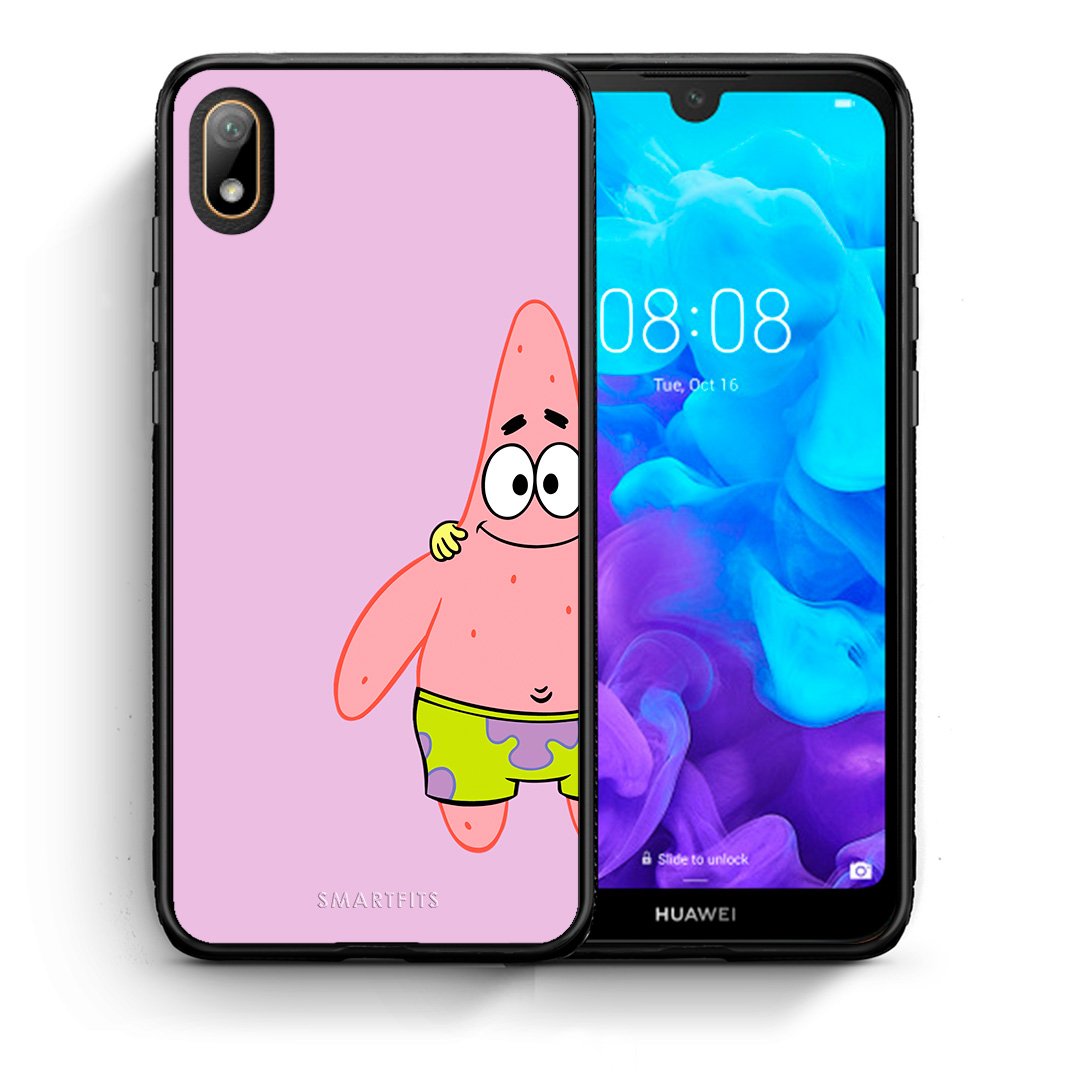 Θήκη Huawei Y5 2019  Friends Patrick από τη Smartfits με σχέδιο στο πίσω μέρος και μαύρο περίβλημα | Huawei Y5 2019  Friends Patrick case with colorful back and black bezels