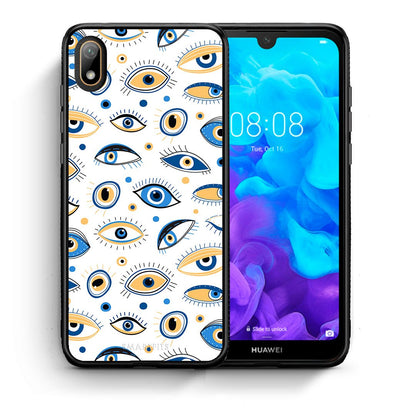 Θήκη Huawei Y5 2019 Ftou Ftou από τη Smartfits με σχέδιο στο πίσω μέρος και μαύρο περίβλημα | Huawei Y5 2019 Ftou Ftou case with colorful back and black bezels