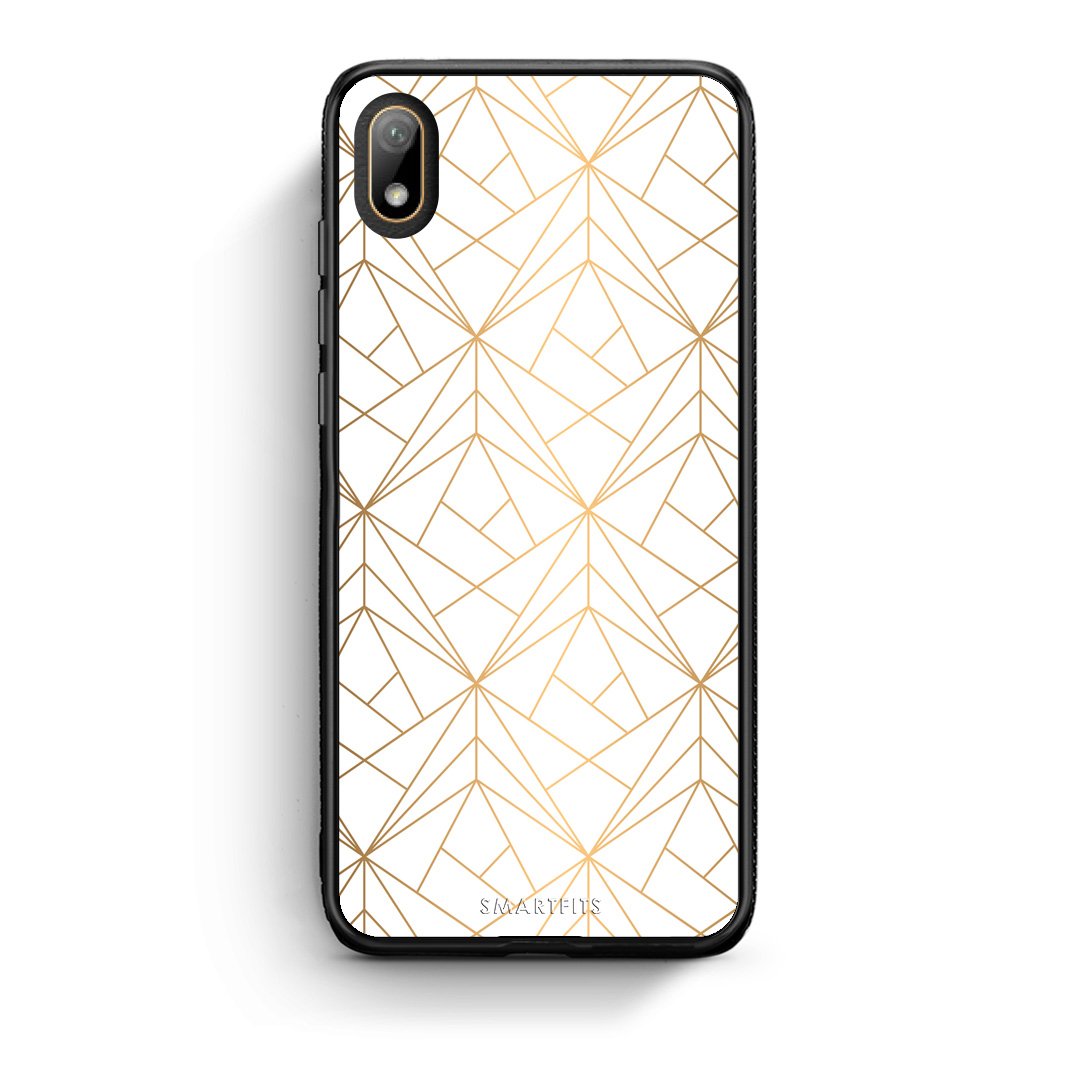 111 - Huawei Y5 2019 Luxury White Geometric case, cover, bumper