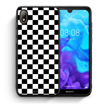 Θήκη Huawei Y5 2019 Squares Geometric από τη Smartfits με σχέδιο στο πίσω μέρος και μαύρο περίβλημα | Huawei Y5 2019 Squares Geometric case with colorful back and black bezels