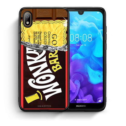 Θήκη Huawei Y5 2019 Golden Ticket από τη Smartfits με σχέδιο στο πίσω μέρος και μαύρο περίβλημα | Huawei Y5 2019 Golden Ticket case with colorful back and black bezels
