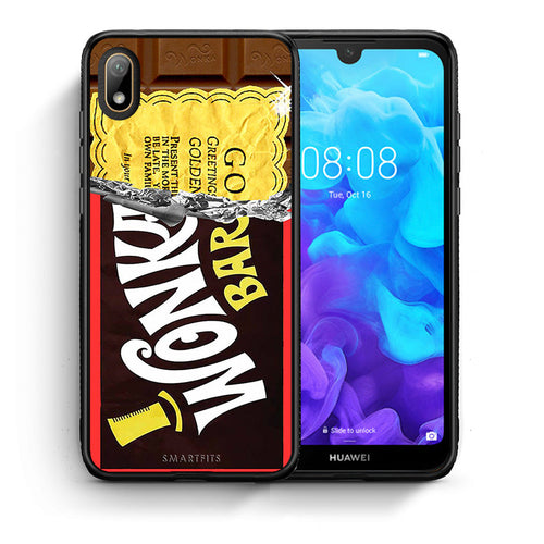 Θήκη Huawei Y5 2019 Golden Ticket από τη Smartfits με σχέδιο στο πίσω μέρος και μαύρο περίβλημα | Huawei Y5 2019 Golden Ticket case with colorful back and black bezels