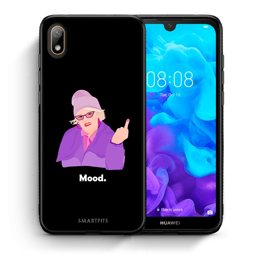 Θήκη Huawei Y5 2019 Grandma Mood Black από τη Smartfits με σχέδιο στο πίσω μέρος και μαύρο περίβλημα | Huawei Y5 2019 Grandma Mood Black case with colorful back and black bezels