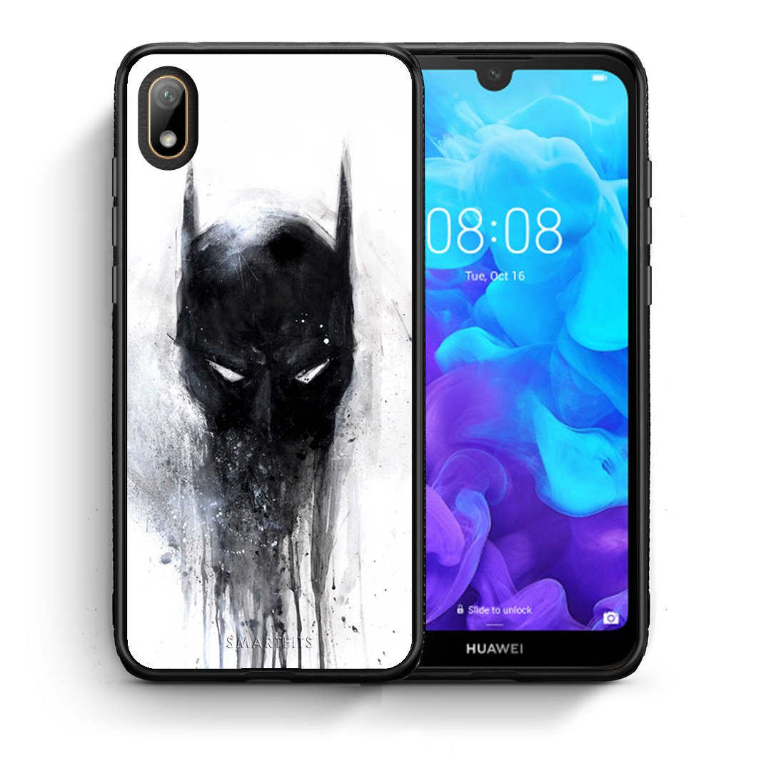 Θήκη Huawei Y5 2019 Paint Bat Hero από τη Smartfits με σχέδιο στο πίσω μέρος και μαύρο περίβλημα | Huawei Y5 2019 Paint Bat Hero case with colorful back and black bezels
