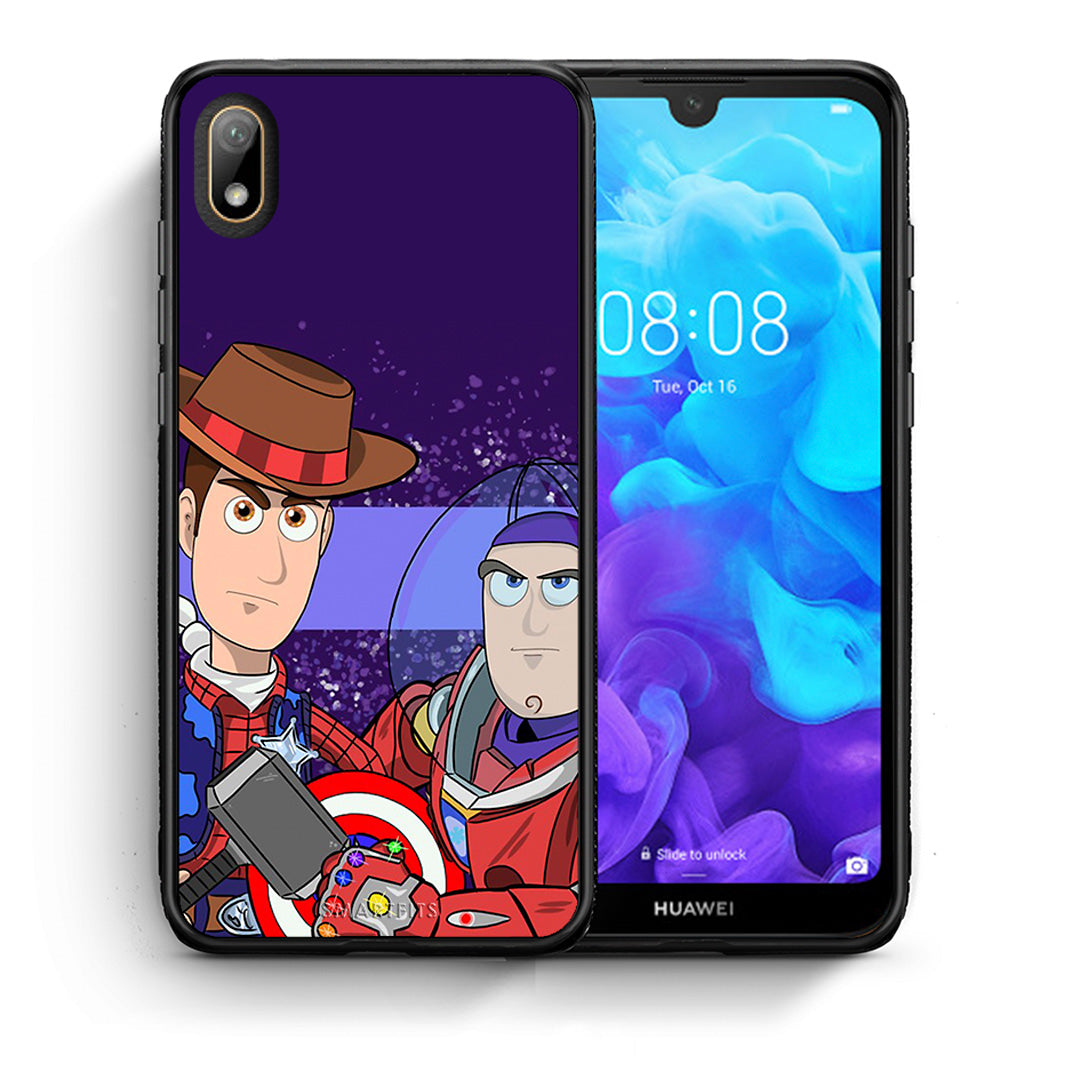 Θήκη Huawei Y5 2019 Infinity Story από τη Smartfits με σχέδιο στο πίσω μέρος και μαύρο περίβλημα | Huawei Y5 2019 Infinity Story case with colorful back and black bezels