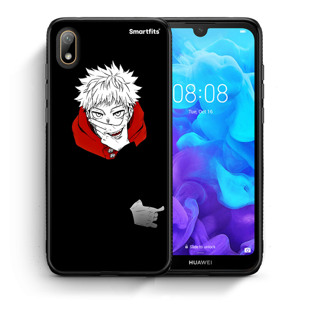 Θήκη Huawei Y5 2019 Itadori Anime από τη Smartfits με σχέδιο στο πίσω μέρος και μαύρο περίβλημα | Huawei Y5 2019 Itadori Anime case with colorful back and black bezels