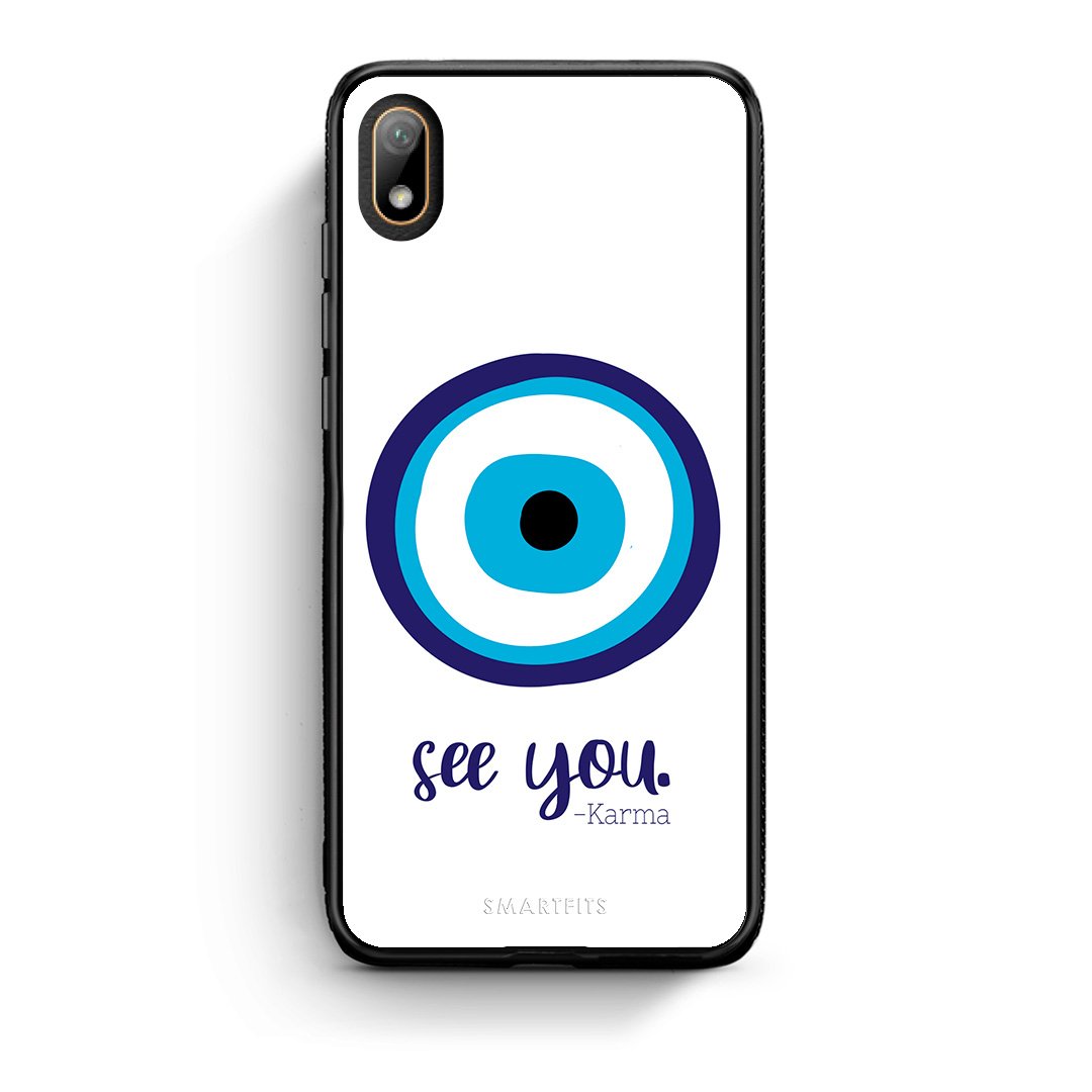 Huawei Y5 2019 Karma Says θήκη από τη Smartfits με σχέδιο στο πίσω μέρος και μαύρο περίβλημα | Smartphone case with colorful back and black bezels by Smartfits