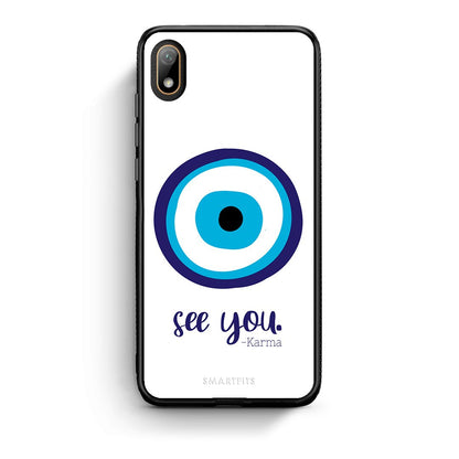 Huawei Y5 2019 Karma Says θήκη από τη Smartfits με σχέδιο στο πίσω μέρος και μαύρο περίβλημα | Smartphone case with colorful back and black bezels by Smartfits