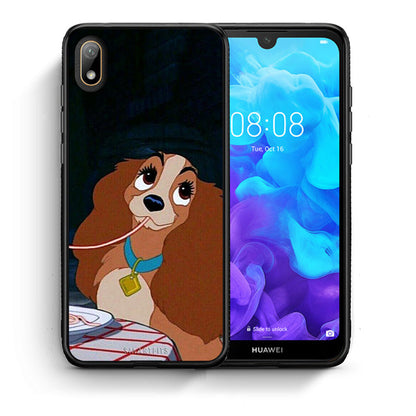 Θήκη Αγίου Βαλεντίνου Huawei Y5 2019 Lady And Tramp 2 από τη Smartfits με σχέδιο στο πίσω μέρος και μαύρο περίβλημα | Huawei Y5 2019 Lady And Tramp 2 case with colorful back and black bezels
