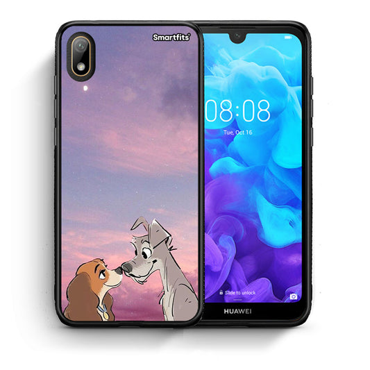 Θήκη Huawei Y5 2019 Lady And Tramp από τη Smartfits με σχέδιο στο πίσω μέρος και μαύρο περίβλημα | Huawei Y5 2019 Lady And Tramp case with colorful back and black bezels