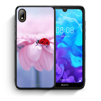Thumbnail for Θήκη Huawei Y5 2019 Ladybug Flower από τη Smartfits με σχέδιο στο πίσω μέρος και μαύρο περίβλημα | Huawei Y5 2019 Ladybug Flower case with colorful back and black bezels