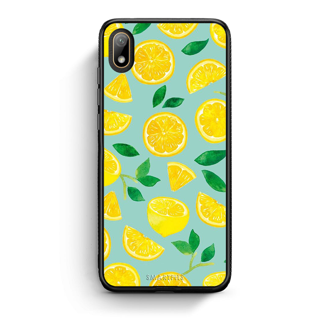 Huawei Y5 2019 Lemons θήκη από τη Smartfits με σχέδιο στο πίσω μέρος και μαύρο περίβλημα | Smartphone case with colorful back and black bezels by Smartfits
