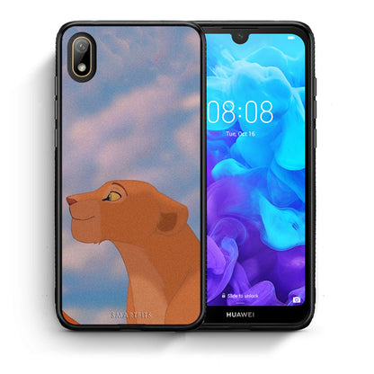 Θήκη Αγίου Βαλεντίνου Huawei Y5 2019 Lion Love 2 από τη Smartfits με σχέδιο στο πίσω μέρος και μαύρο περίβλημα | Huawei Y5 2019 Lion Love 2 case with colorful back and black bezels