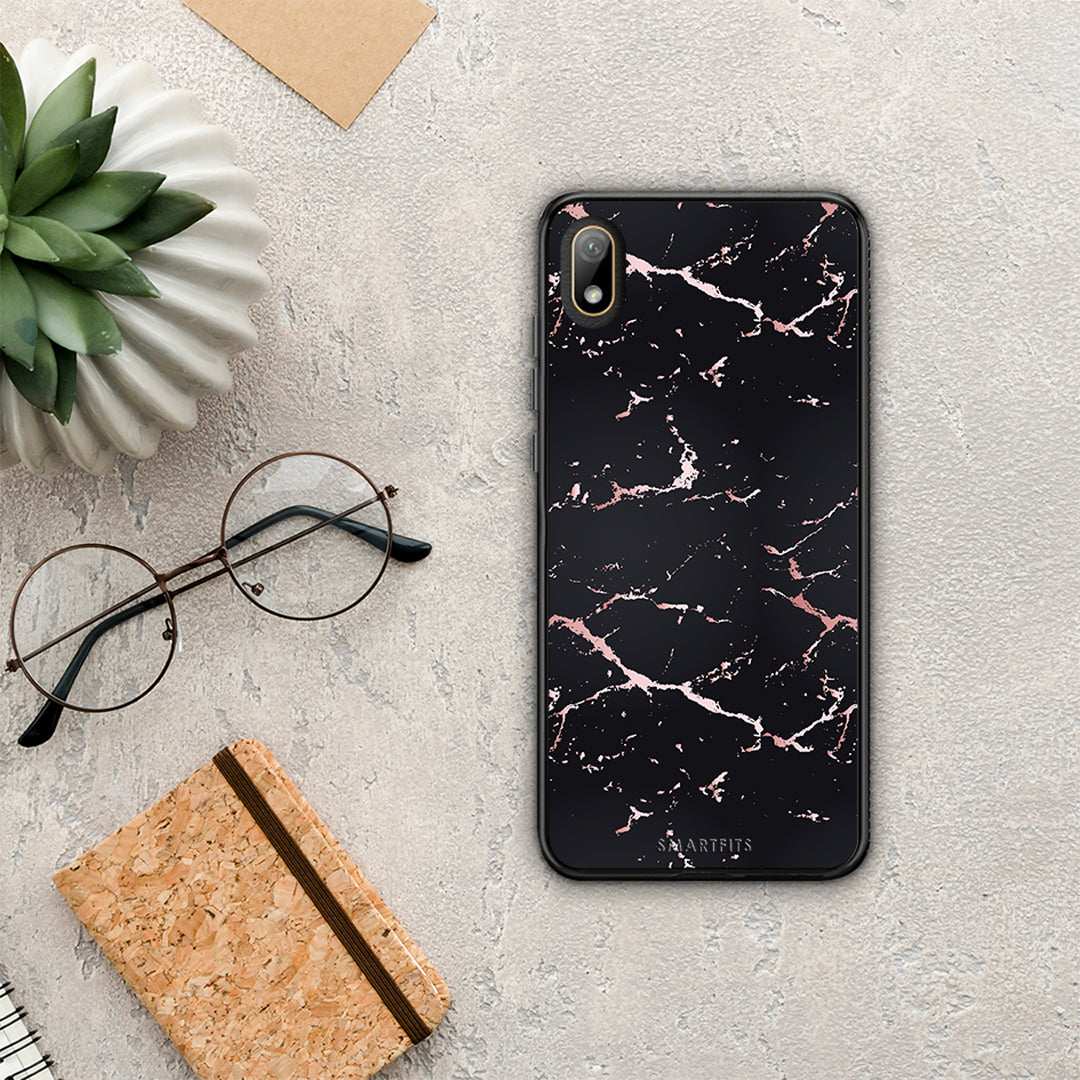 Marble Black Rosegold - Huawei Y5 2019 θήκη