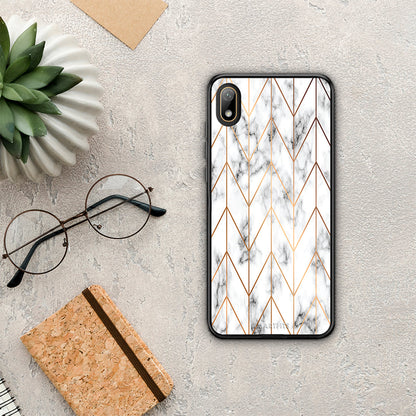 Marble Gold Geometric - Huawei Y5 2019 θήκη