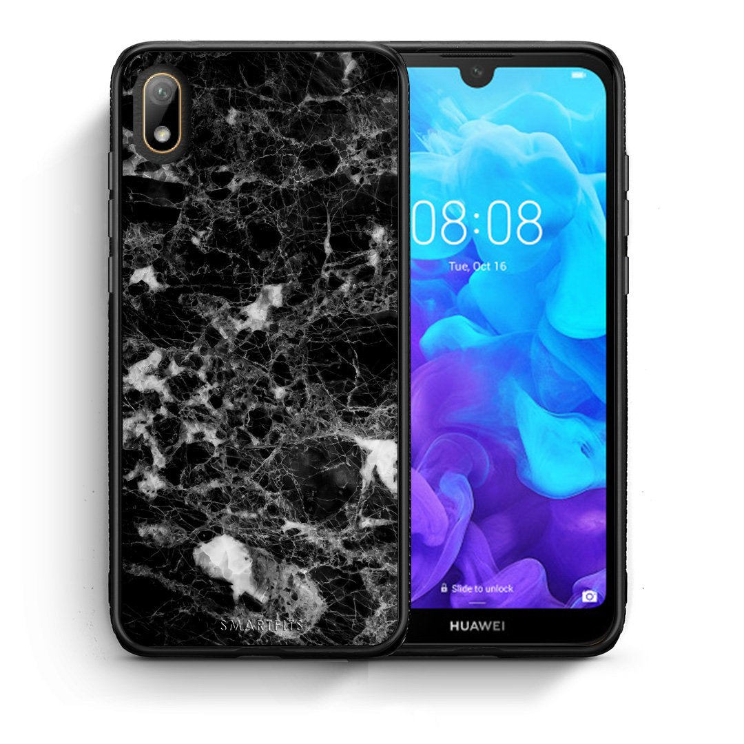 Θήκη Huawei Y5 2019 Male Marble από τη Smartfits με σχέδιο στο πίσω μέρος και μαύρο περίβλημα | Huawei Y5 2019 Male Marble case with colorful back and black bezels