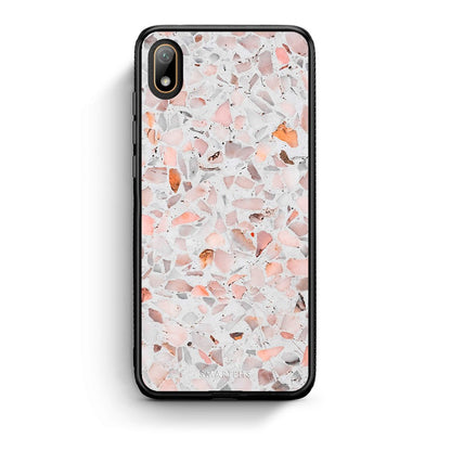 Huawei Y5 2019 Marble Terrazzo θήκη από τη Smartfits με σχέδιο στο πίσω μέρος και μαύρο περίβλημα | Smartphone case with colorful back and black bezels by Smartfits