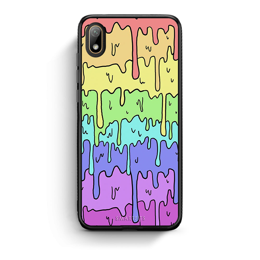 Huawei Y5 2019 Melting Rainbow θήκη από τη Smartfits με σχέδιο στο πίσω μέρος και μαύρο περίβλημα | Smartphone case with colorful back and black bezels by Smartfits