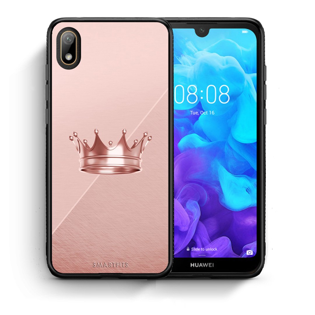 Θήκη Huawei Y5 2019 Crown Minimal από τη Smartfits με σχέδιο στο πίσω μέρος και μαύρο περίβλημα | Huawei Y5 2019 Crown Minimal case with colorful back and black bezels