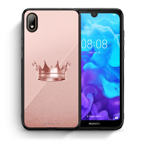 Θήκη Huawei Y5 2019 Crown Minimal από τη Smartfits με σχέδιο στο πίσω μέρος και μαύρο περίβλημα | Huawei Y5 2019 Crown Minimal case with colorful back and black bezels